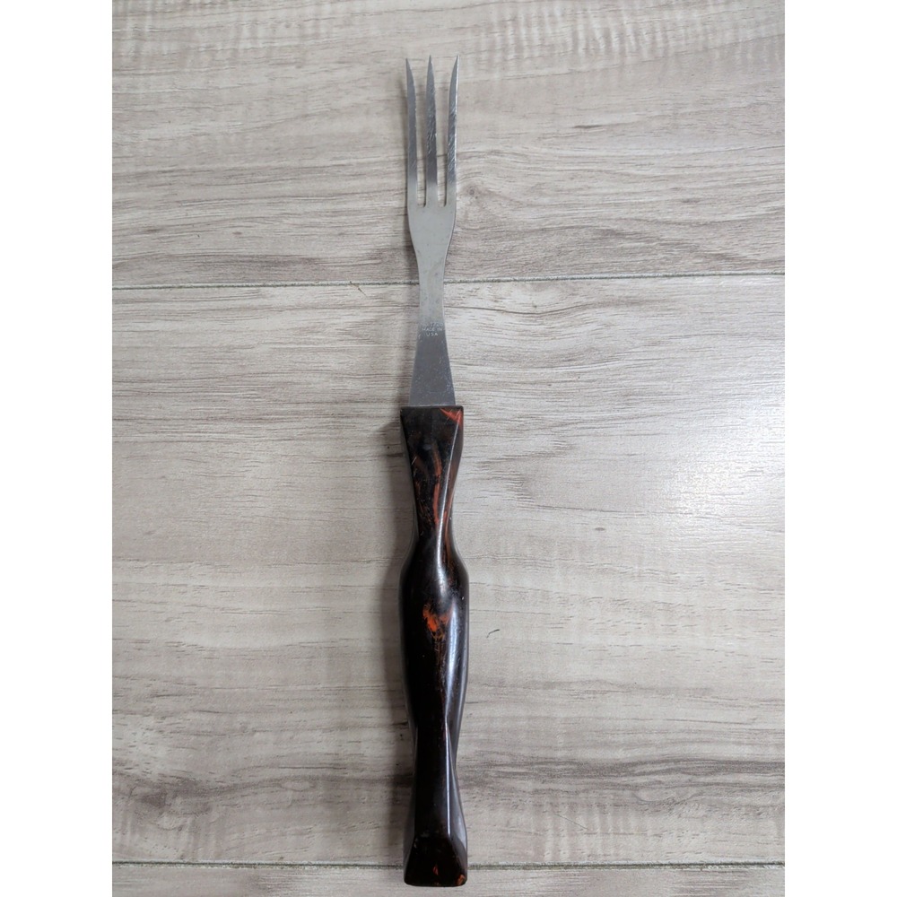 Vintage Cutco No. 1726 Stainless Turning Fork With Classic Marbleized Handle